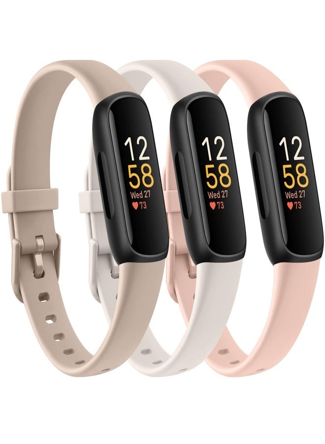 عبوة من 3 أساور سيليكون بديلة لساعة Fitbit Inspire 3، مناسبة للرجال والنساء، أساور رياضية ناعمة قابلة للتعديل ومقاومة للماء، متوافقة مع جهاز تتبع اللياقة البدنية Fitbit Inspire 3 (غير متوافقة مع Inspire HR/Inspire1). - Image 1